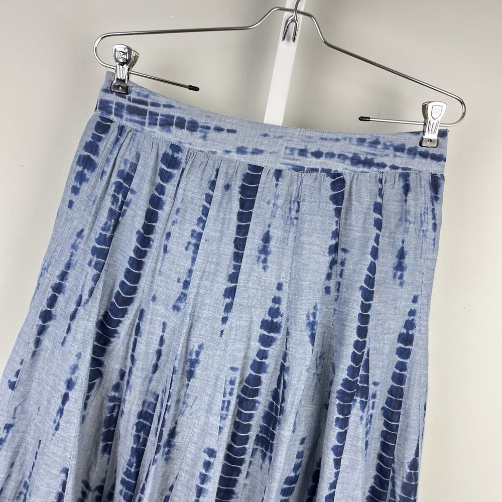 Studio West Apparel Skirt Womens M Blue Tie Dye Lace Hem Boho Hippie Festival
